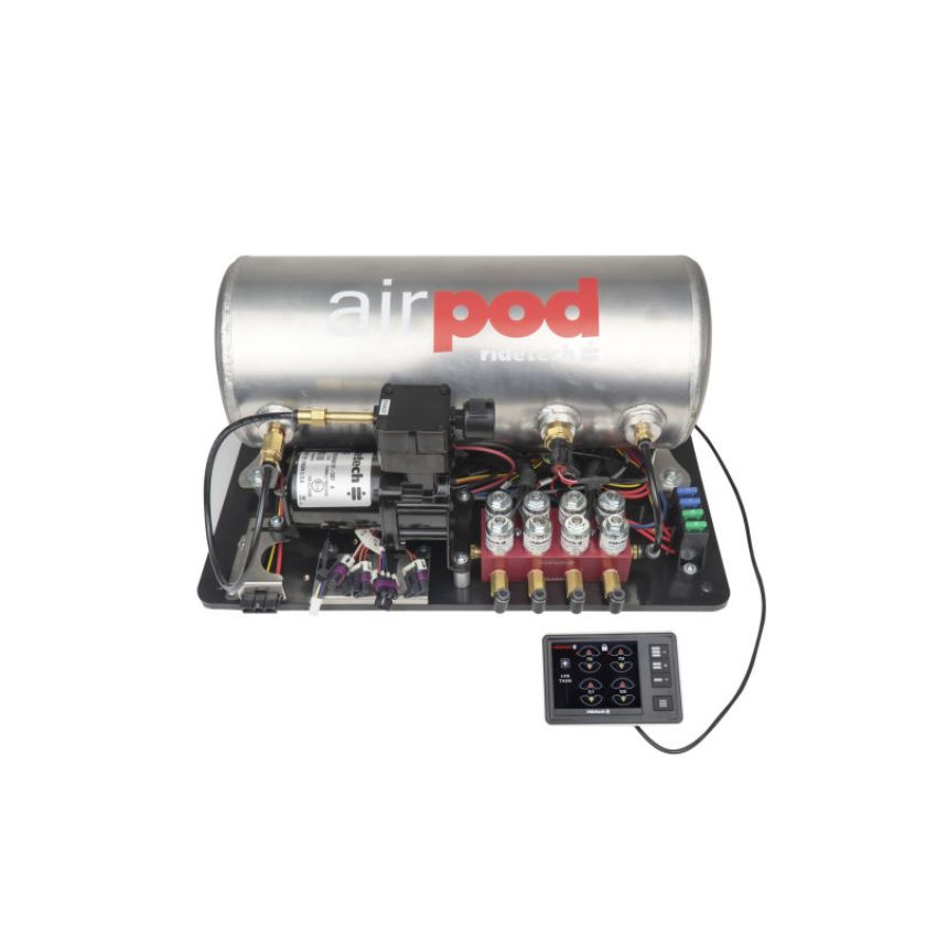Ridetech 30514000 3 Gallon AirPod with RidePro E5 air suspension controller.