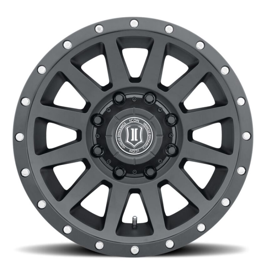 ICON 2018908055SB Compression HD 18x9 8x165.1 12mm Offset 5.5in BS - Satin Black Wheel