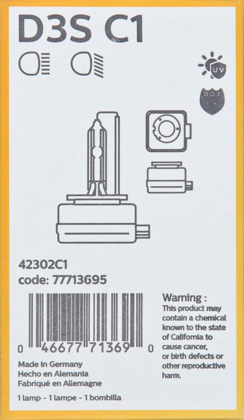 Philips D3SC1 Philips Xenon HID lamp D3S
