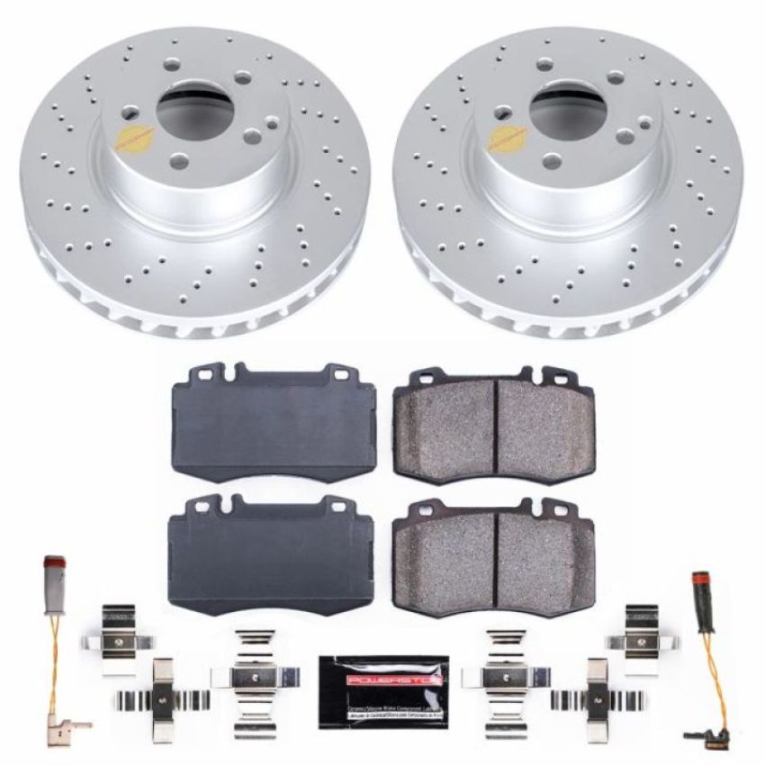 PowerStop CRK7770 Genuine Geomet Coated Rotor and Carbon-Fiber Ceramic Brake Pad Kit