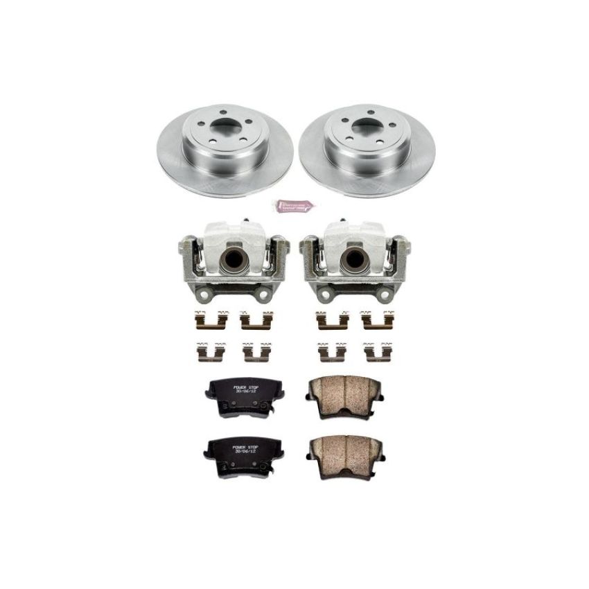 PowerStop KCOE1719 OE Stock Replacement Low-Dust Ceramic Brake Pad, Rotor and Caliper Kit