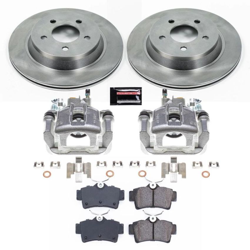 PowerStop KCOE1306A OE Stock Replacement Low-Dust Ceramic Brake Pad, Rotor and Caliper Kit