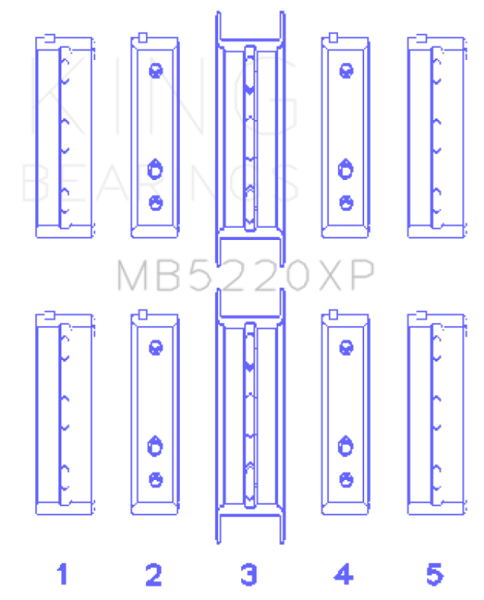 King Subaru WRX/STi EJ20 EJ22 EJ25 Flange #3 Position (Size STD) Performance Main Bearing Set