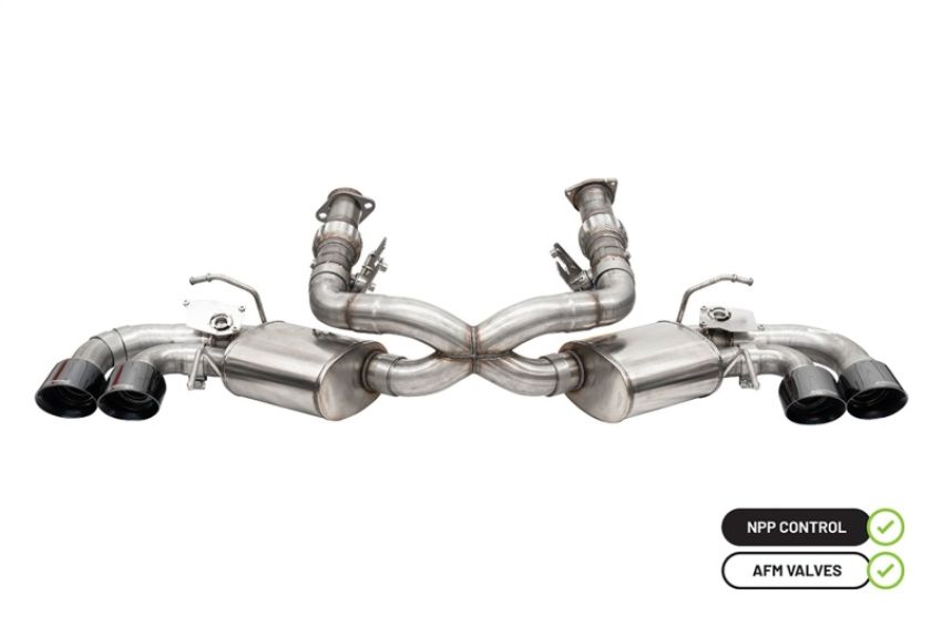 CORSA Performance 21100BLK Corsa 2020-24 Corvette C8 3in Valved Cat-Back 4.5in Blk Quad Tips - Fits Factory Perf Exhaust w/ AFM