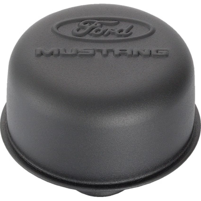 Ford Racing 302-221 Ford Mustang Logo Air Breather Cap: Black Crinkle Finish