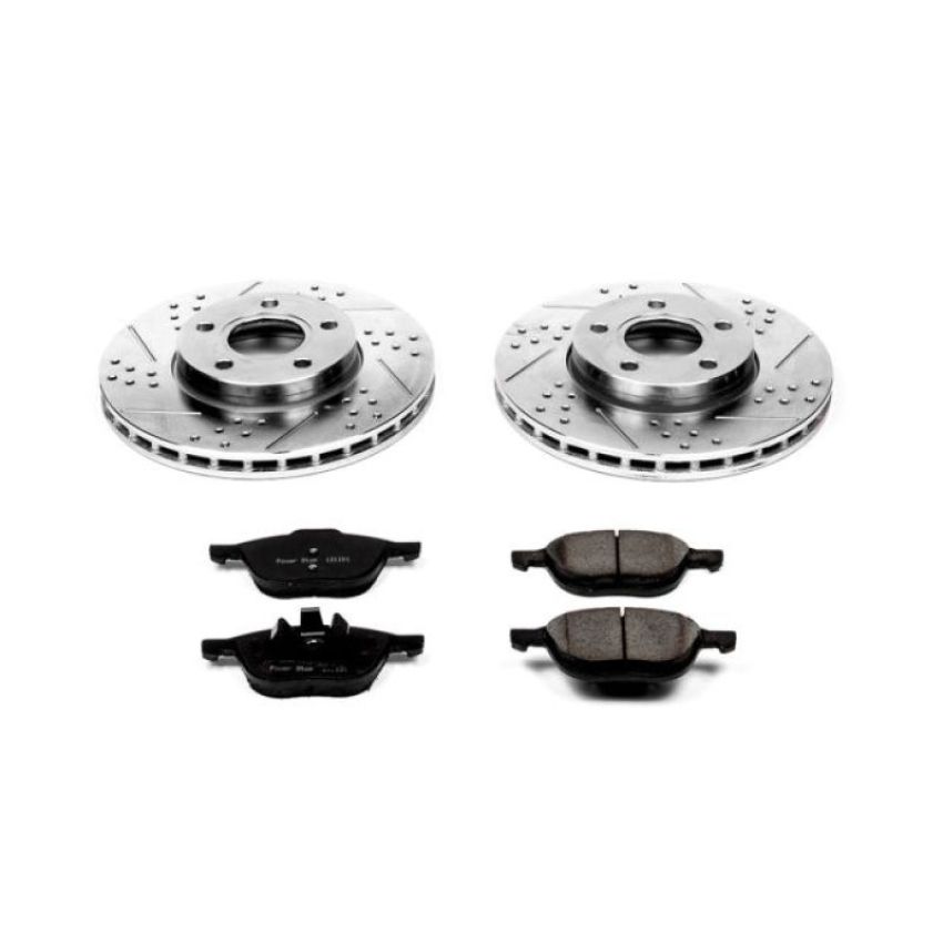PowerStop K5976 Z23 Daily Driver Carbon-Fiber Ceramic Brake Pad and Drilled & Slotted Rotor Kit