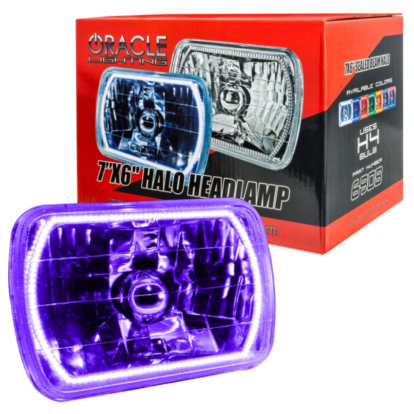 Oracle Lighting 6908-007 Pre-Installed Lights 7x6 in. Sealed Beam, UV/Purple