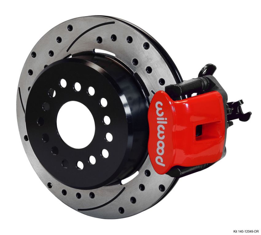 Wilwood 140-12049-DR Combination Parking Brake Rear Kit 12.19in Dia 0.81in Rotor Thickness - Red Drilled