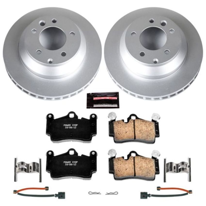 PowerStop CRK5312 Genuine Geomet Coated Rotor and Carbon-Fiber Ceramic Brake Pad Kit