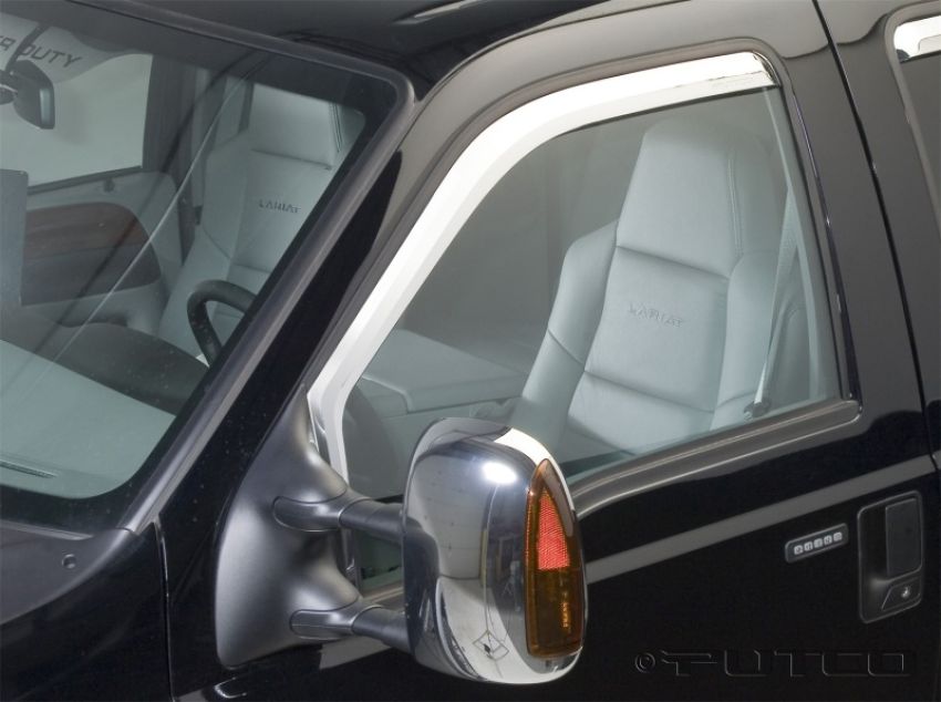 Putco 480203 99-16 Ford SuperDuty Crew Cab/Ext Cab (Front Only) Element Chrome Window Visors