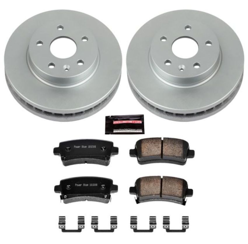 PowerStop CRK5531 Genuine Geomet Coated Rotor and Low-Dust Ceramic Brake Pad Kit