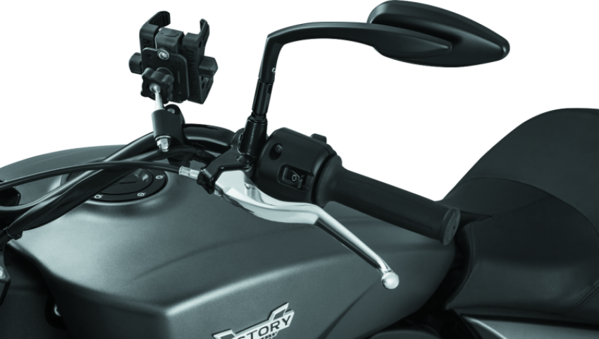 Kuryakyn 1892 Raised Mirror Mnt Adapters Gloss Black