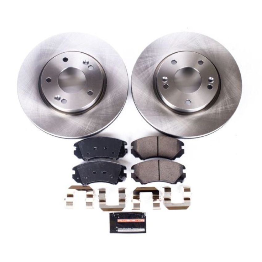 PowerStop KOE165 OE Stock Replacement Low-Dust Ceramic Brake Pad and Rotor Kit