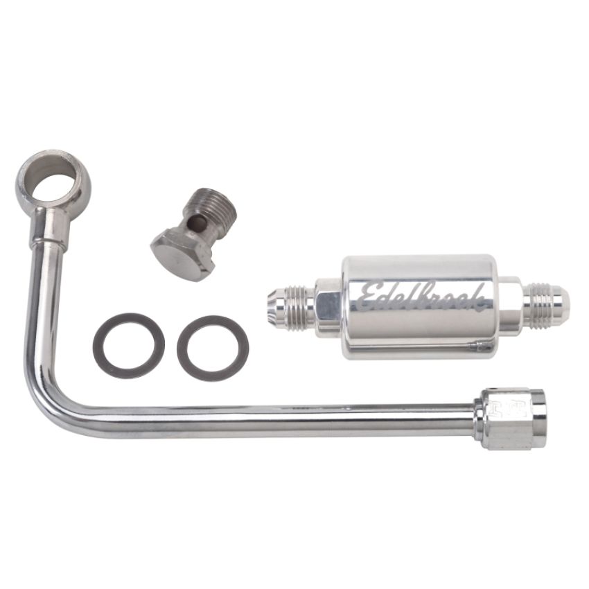 EDELBROCK EDE8131 Polished Fuel Line & Filter Kit