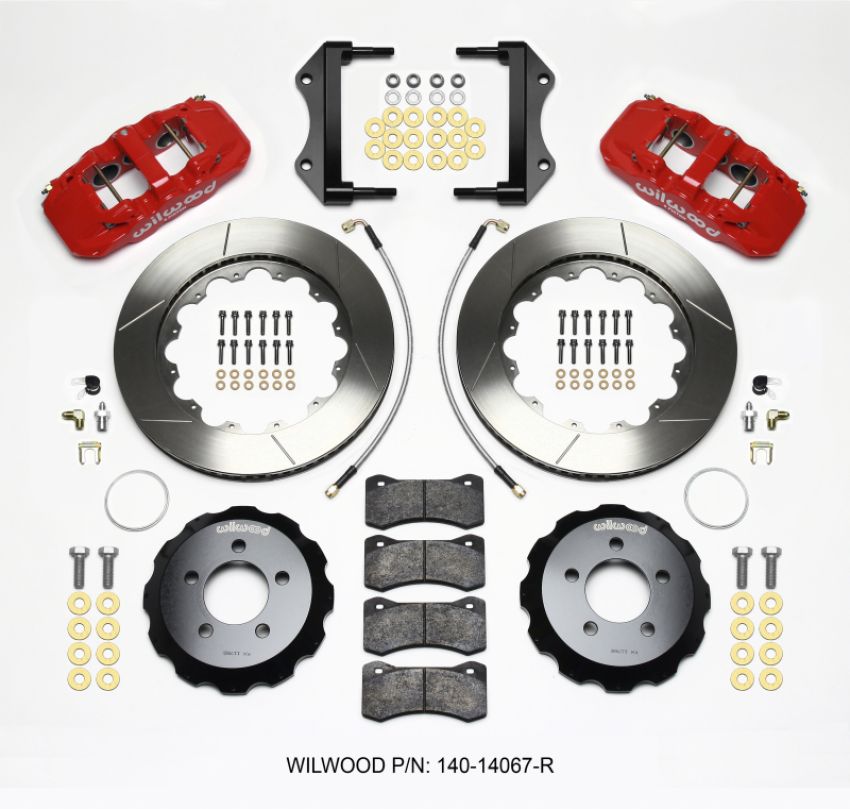 Wilwood 140-14067-R AERO6 Front Hat Kit 14.25 Red 2014-Up Challenger w/Lines