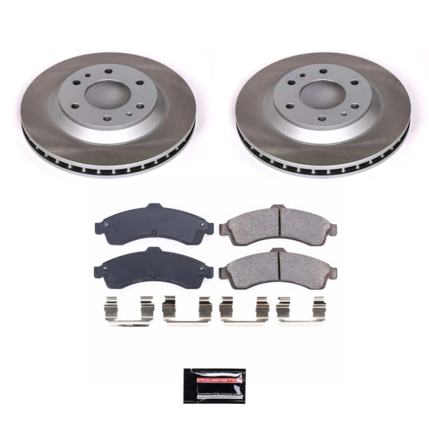 PowerStop SC2057 Semi-Coated Rotor and Low-Dust Ceramic Brake Pad Kit