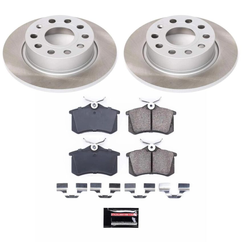 PowerStop SC5671 Semi-Coated Rotor and Low-Dust Ceramic Brake Pad Kit