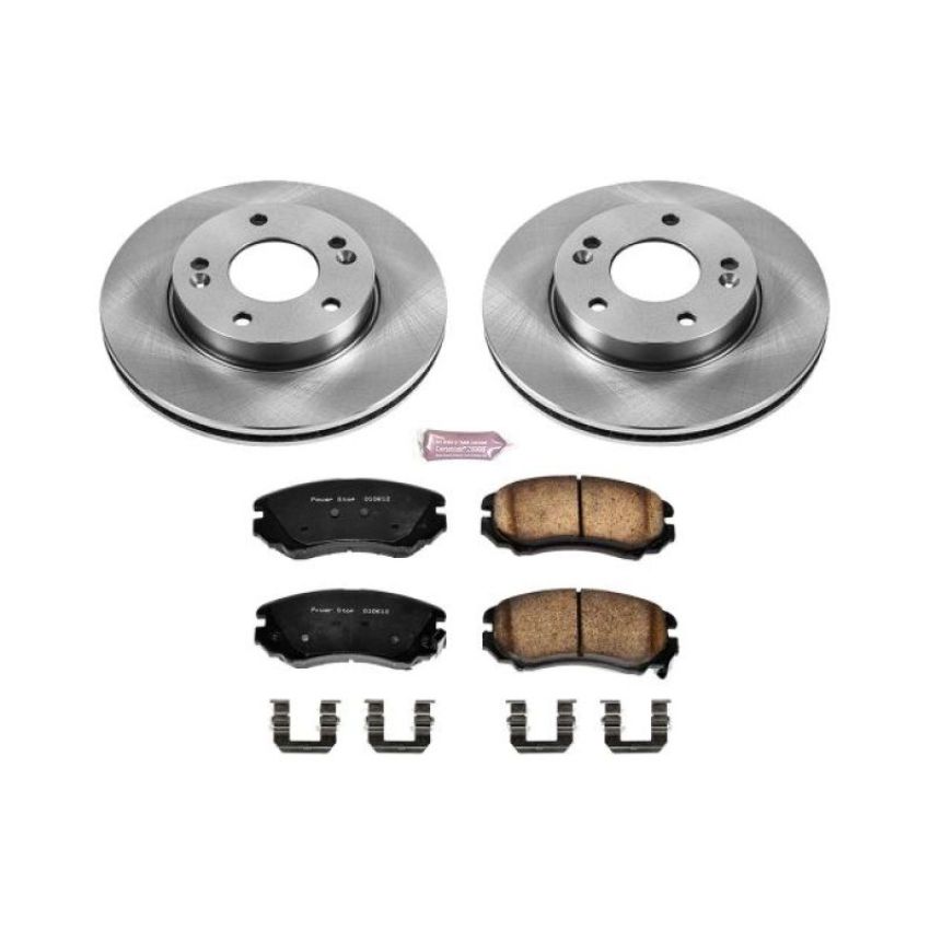 PowerStop KOE6309 OE Stock Replacement Low-Dust Ceramic Brake Pad and Rotor Kit