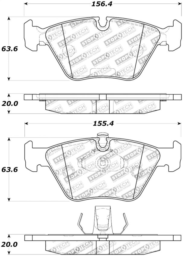 Stoptech 308.07250 Street Touring Brake Pads