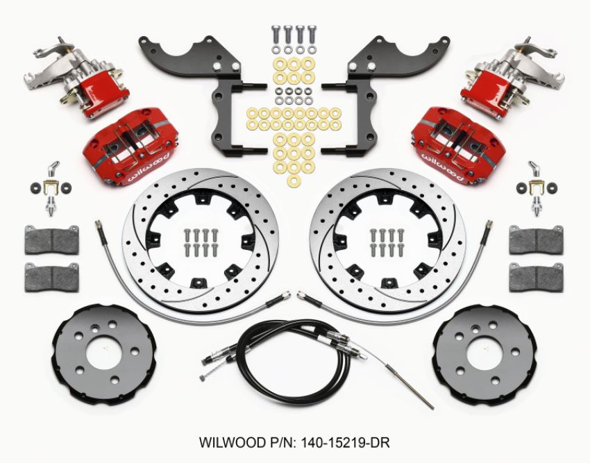Wilwood 140-15219-DR Dynapro Radial4 / MC4 Rear Kit 12.19 Drilled Red 2014-2015 Mini Cooper w/Lines & Cables