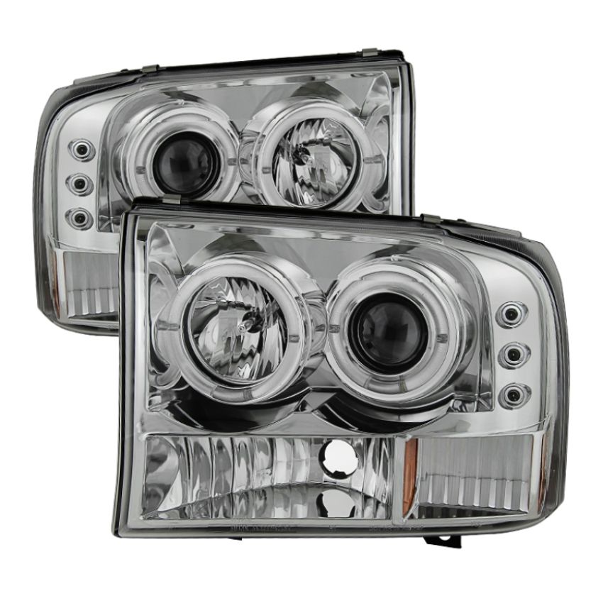 SPYDER 5010360 1PC Projector Headlights - Version 2 - LED Halo - Chrome