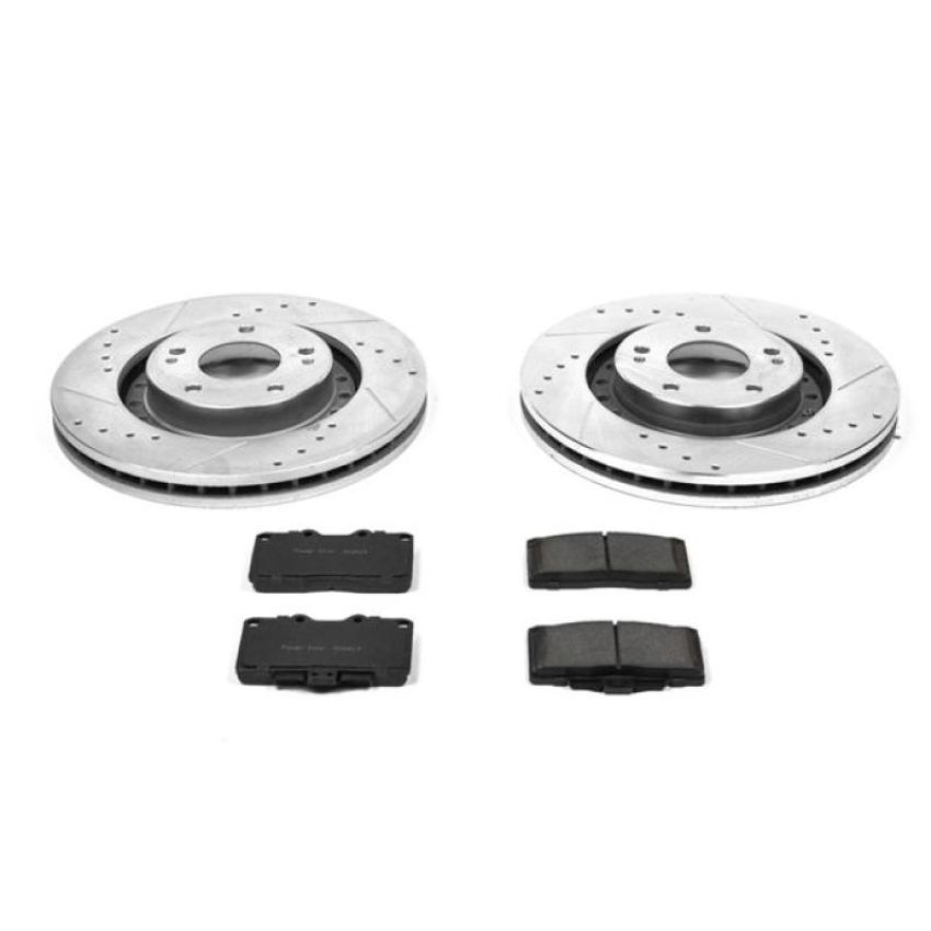 PowerStop K1222 Z23 Daily Driver Carbon-Fiber Ceramic Brake Pad and Drilled & Slotted Rotor Kit