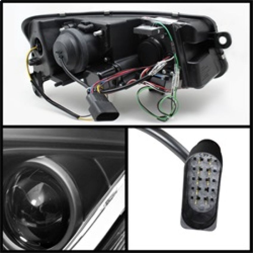 SPYDER 5071903 Projector Headlights - Light Tube - DRL - Black