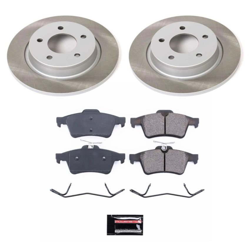 PowerStop SC129 Semi-Coated Rotor and Low-Dust Ceramic Brake Pad Kit