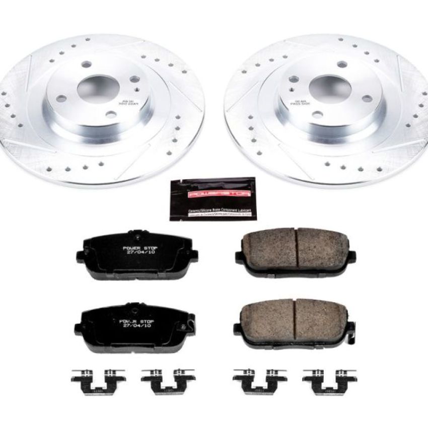 PowerStop K7362 Z23 Daily Driver Carbon-Fiber Ceramic Brake Pad and Drilled & Slotted Rotor Kit