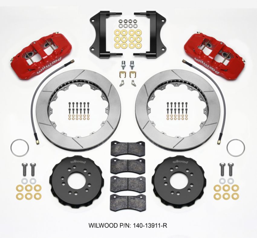 Wilwood 140-13911-R AERO6 Front Hat Kit 15.00 Red 2014-up Corvette C7 w/Lines