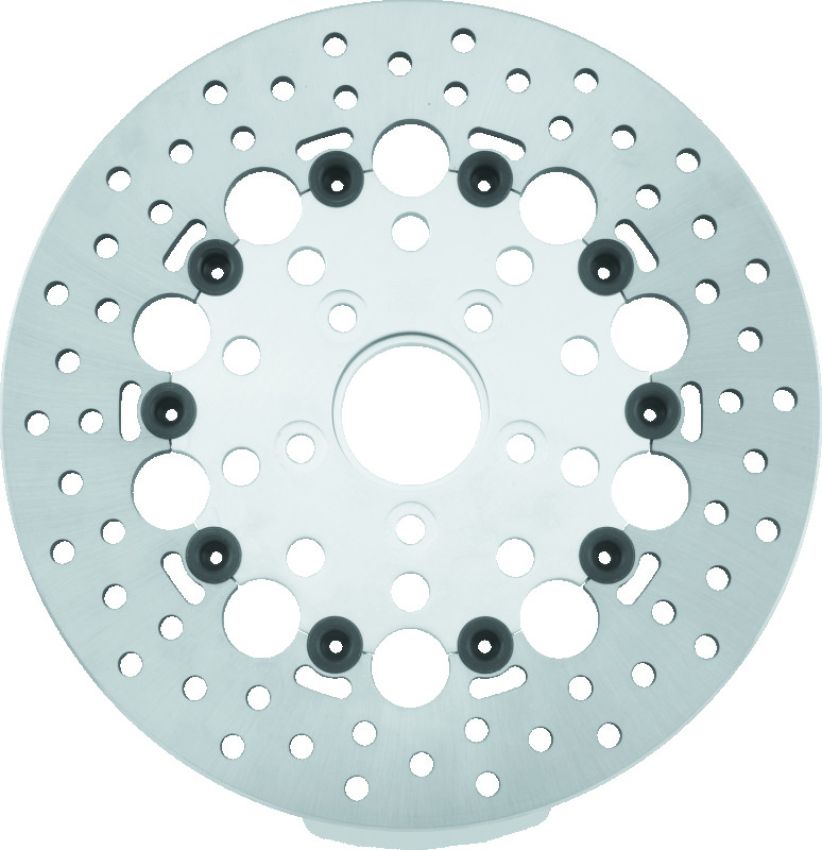 TwinPower 666841 Twin Power 84-17 Big Twin Exc 08-17 FLH FLT Rear 11.5 Floating Rotor Silver Holes