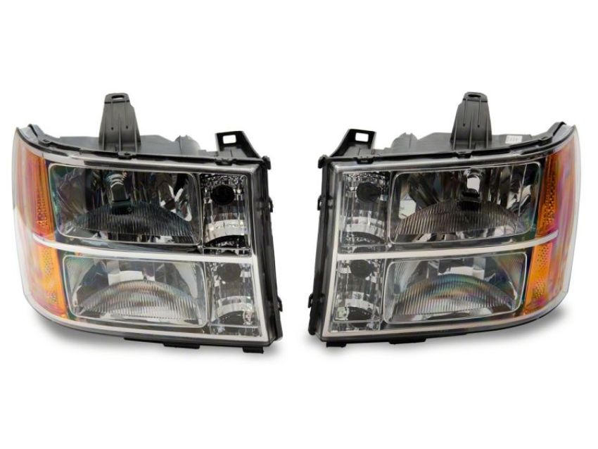 Raxiom S518298 07-14 GMC Sierra 1500/2500 HD/3500 HD Axial OEM Rep Headlights- Chrome Housing (Clear Lens)