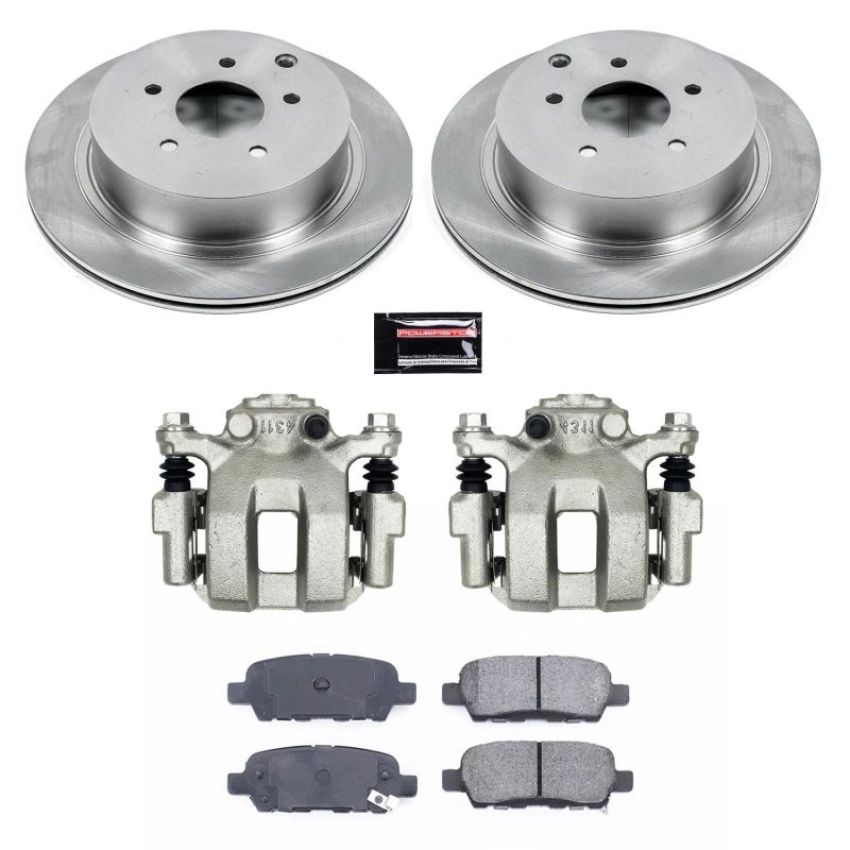PowerStop KCOE2427B OE Stock Replacement Low-Dust Ceramic Brake Pad, Rotor and Caliper Kit