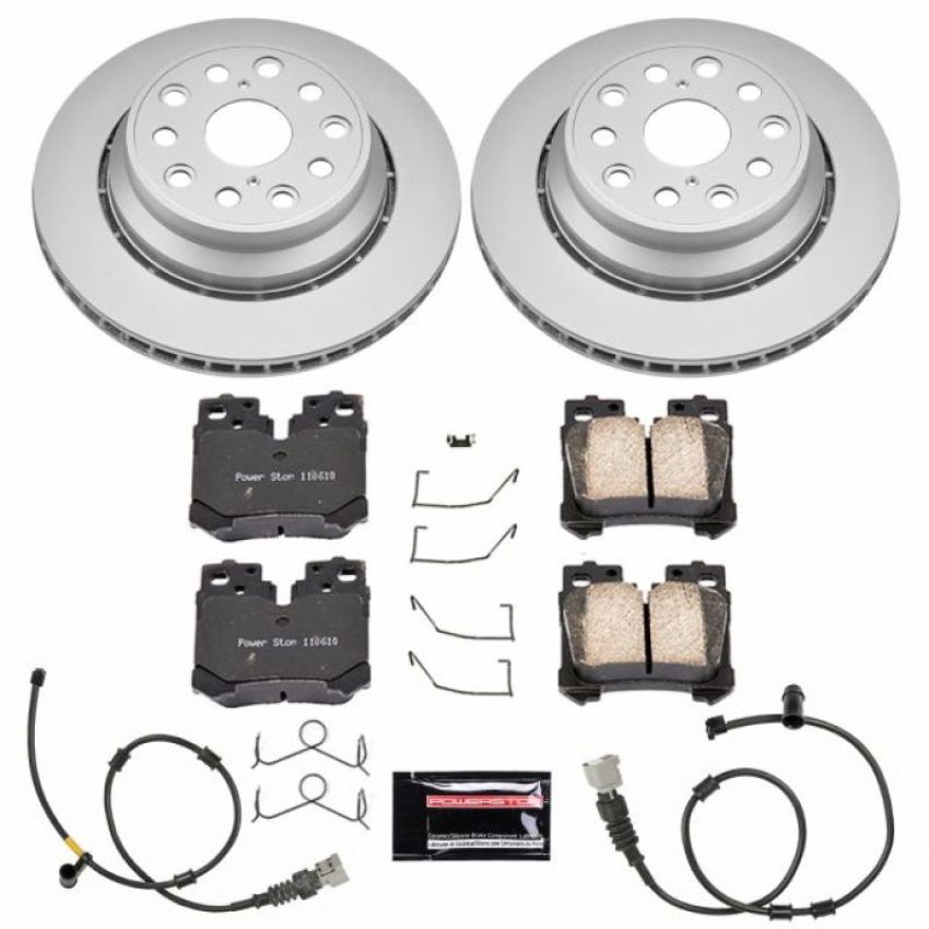 PowerStop CRK5840 Genuine Geomet Coated Rotor and Low-Dust Ceramic Brake Pad Kit