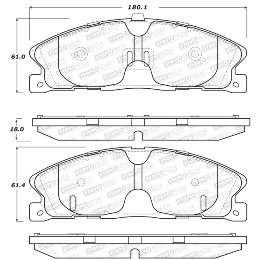 Stoptech 309.16110 Sport Brake Pads w/Shims and Hardware - Rear