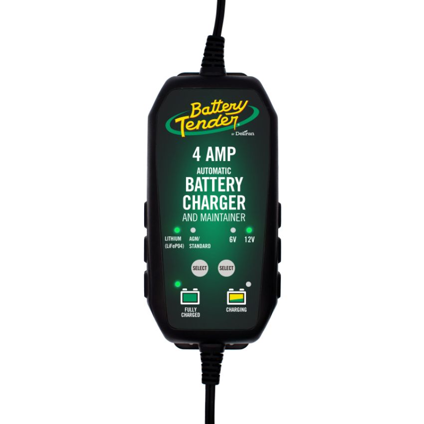 Battery Tender 022-0209-BT-WH 6V/12V 4A Lead Acid & Lithium Selectable Battery Charger