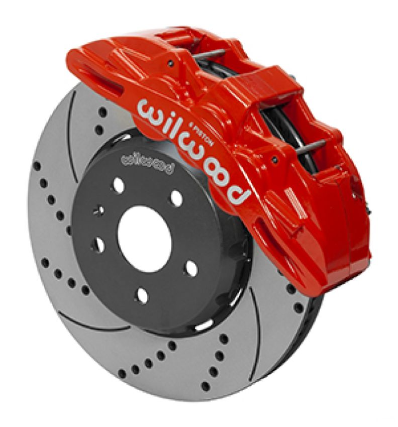 Wilwood 140-15438-DR SX6R Front Brake Kit 14in SRP Slotted/Drilled Red 16-19 Chevy Camaro SS