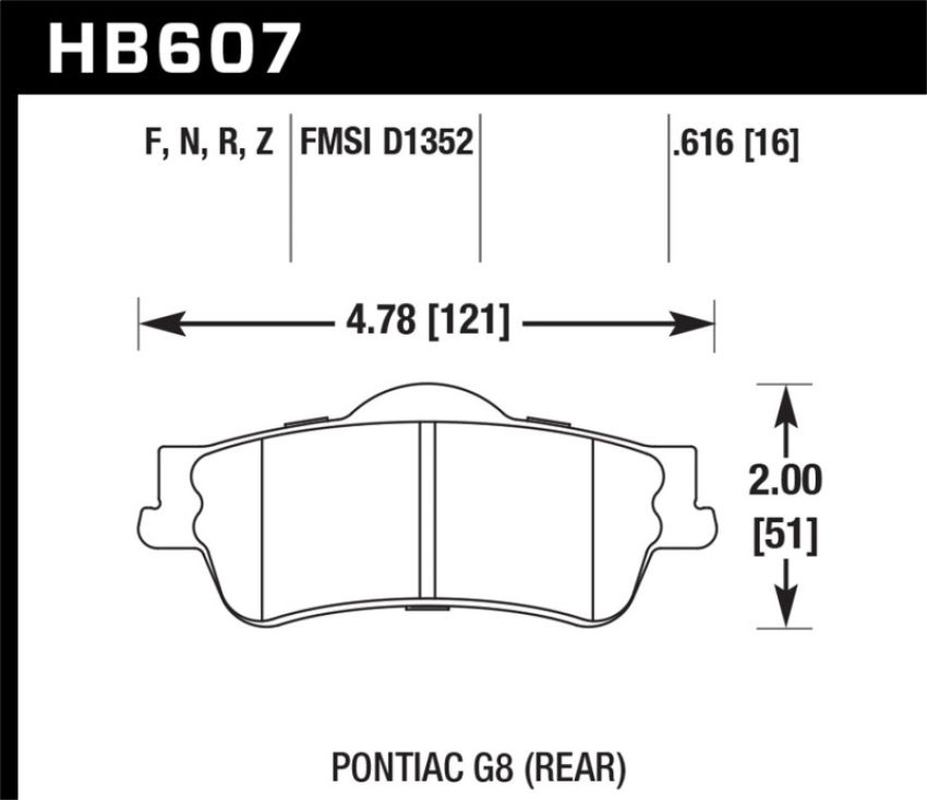 Hawk Performance HB607Z.616 Performance Ceramic Disc Brake Pad