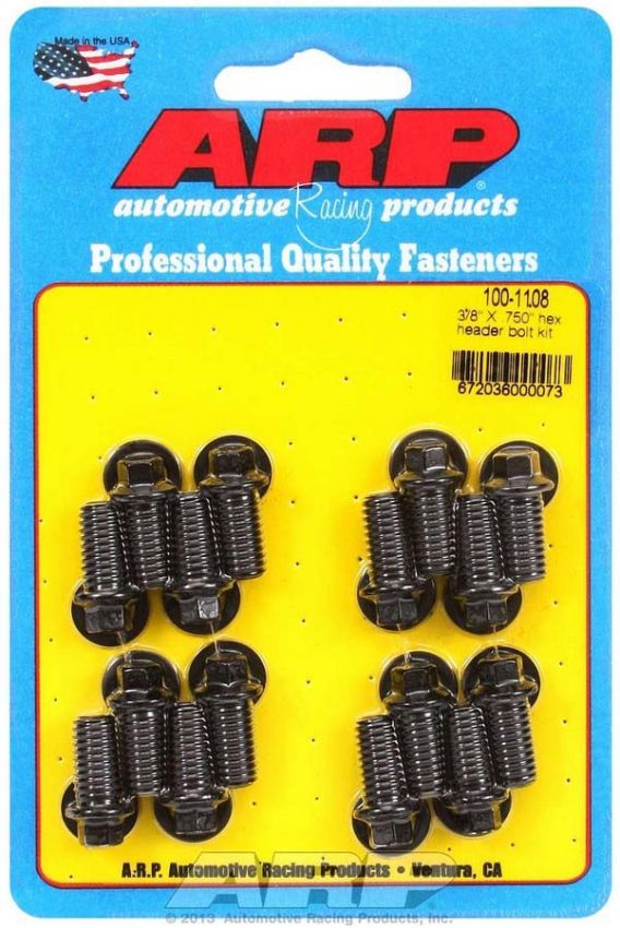 ARP ARP100-1108 Header Bolt Kit - 6pt. 3/8 x .750 UHL (16)