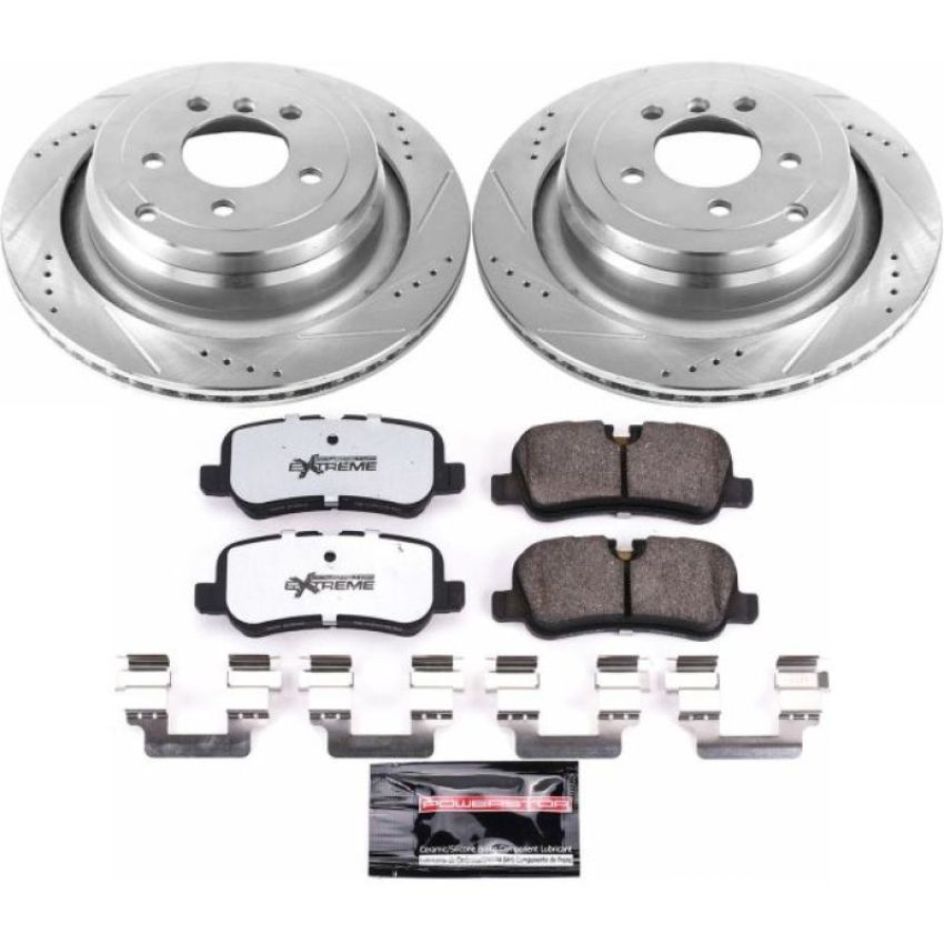 PowerStop K5624-36 Z36 Truck and SUV Carbon-Fiber Ceramic Brake Pad and Drilled & Slotted Rotor Kit