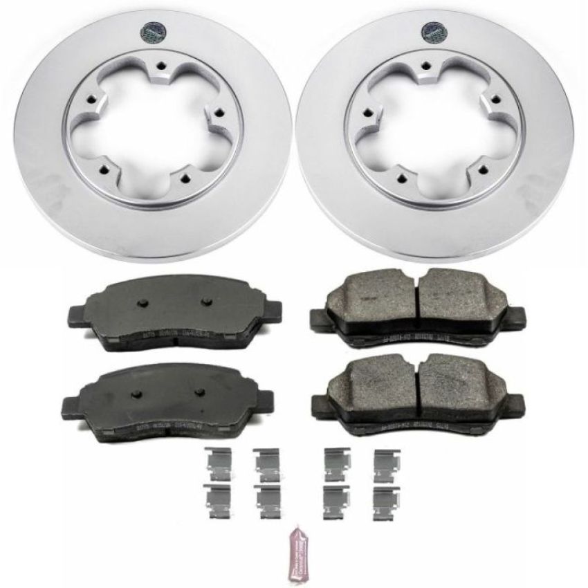 PowerStop CRK7145 Genuine Geomet Coated Rotor and Low-Dust Ceramic Brake Pad Kit