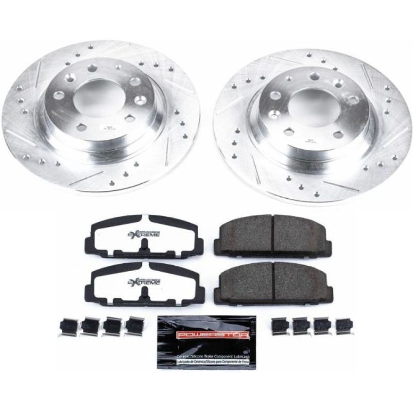PowerStop K2452-26 Z26 Street Performance Ceramic Brake Pad and Drilled & Slotted Rotor Kit