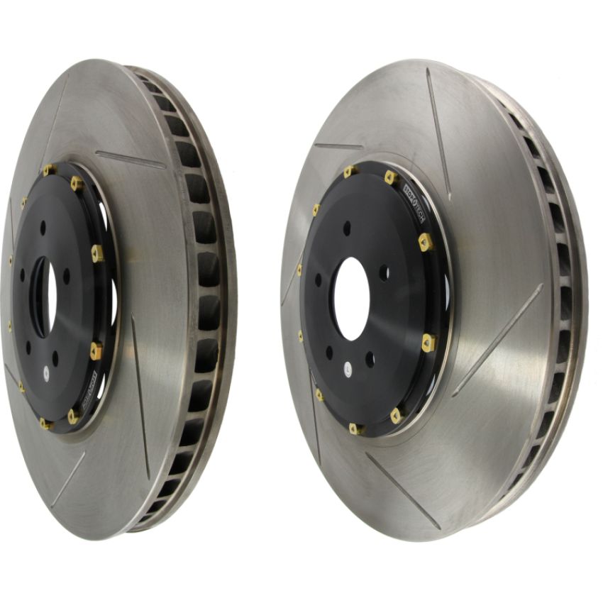Stoptech 81.658.9911 09-11 Nissan GT-R Front Slotted Bare Iron 380x34mm Aero-Rotor Kit Pair