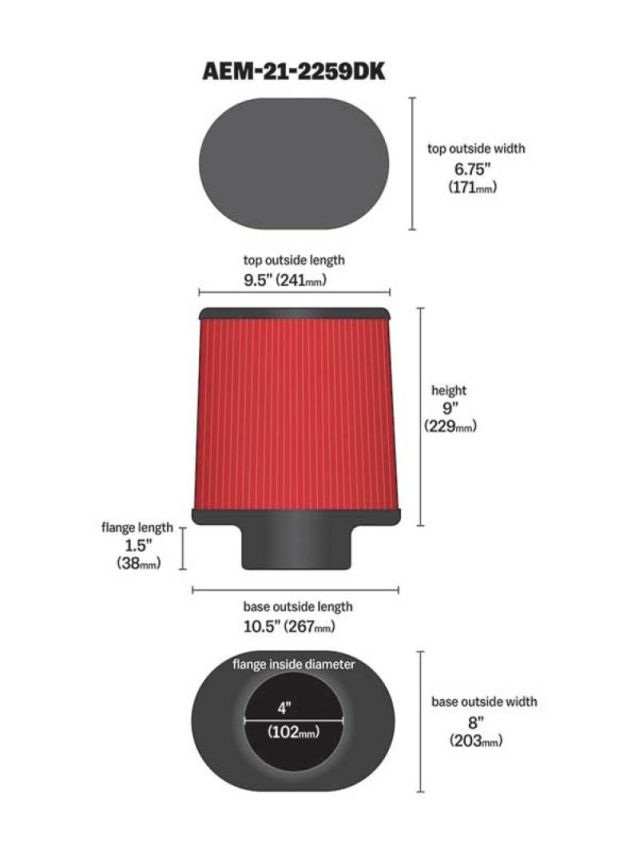 AEM 21-2259DK DryFlow Air Filter