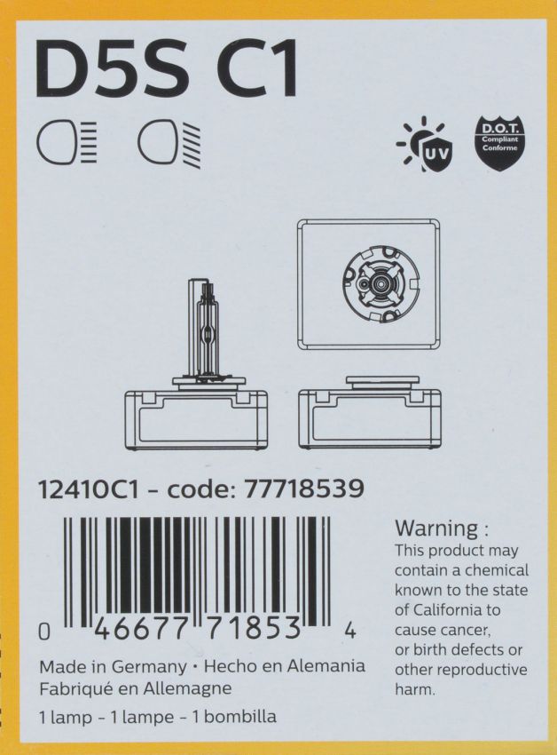 Philips D5SC1 Philips Xenon HID lamp D5S