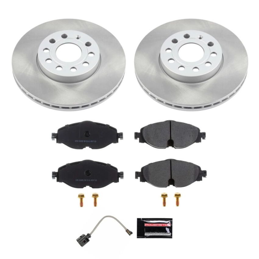 PowerStop SC7080 Semi-Coated Rotor and Low-Dust Ceramic Brake Pad Kit