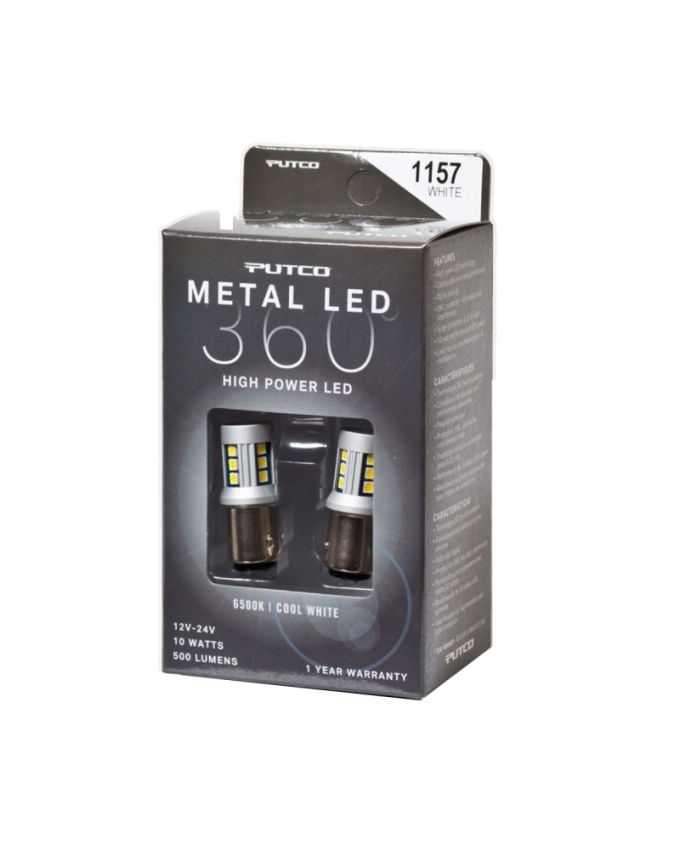 Putco 341157W-360 1157 - White Metal 360 LED