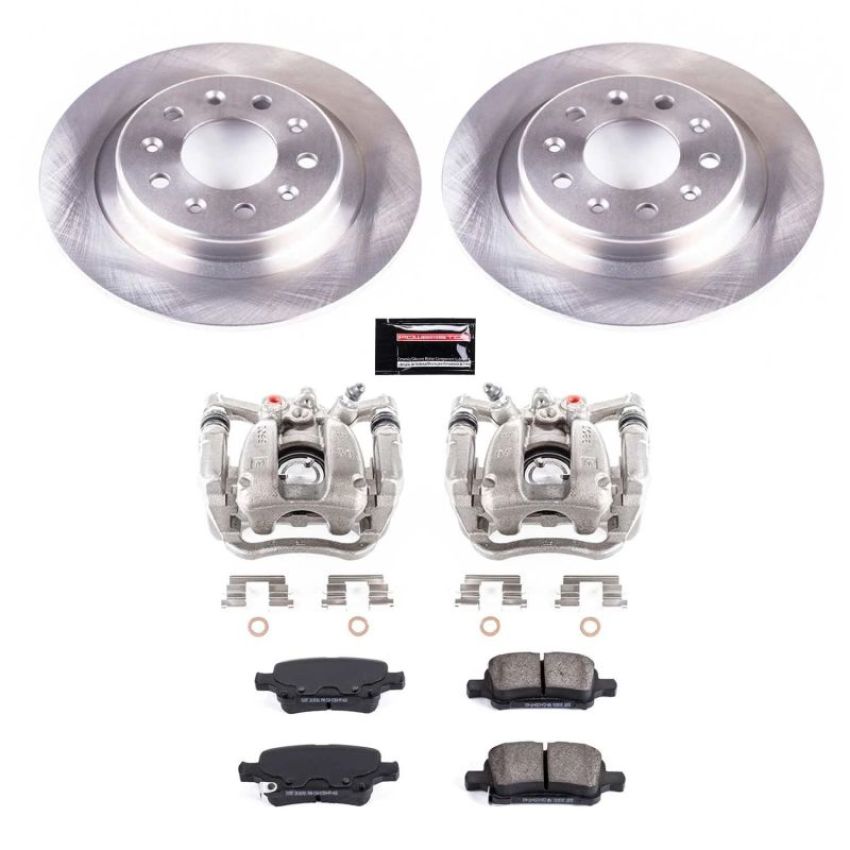PowerStop KCOE7717 OE Stock Replacement Low-Dust Ceramic Brake Pad, Rotor and Caliper Kit