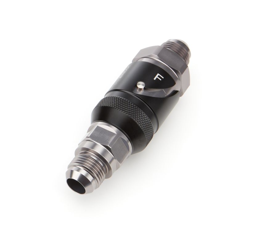 DeatschWerks 10AN Male Flare Quick Disconnect Dry Break Fitting - 2 Pieces Anodized Matte Black