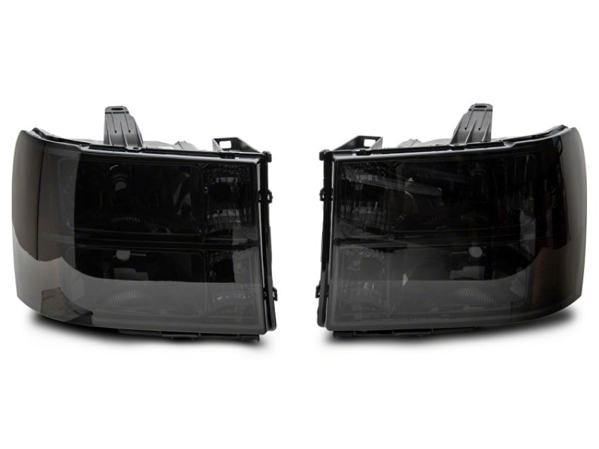 Raxiom S518299 07-14 GMC Sierra 1500/2500 HD/3500 HD Axial OEM Rep Headlights- Chrome Housing- Smoked Lens